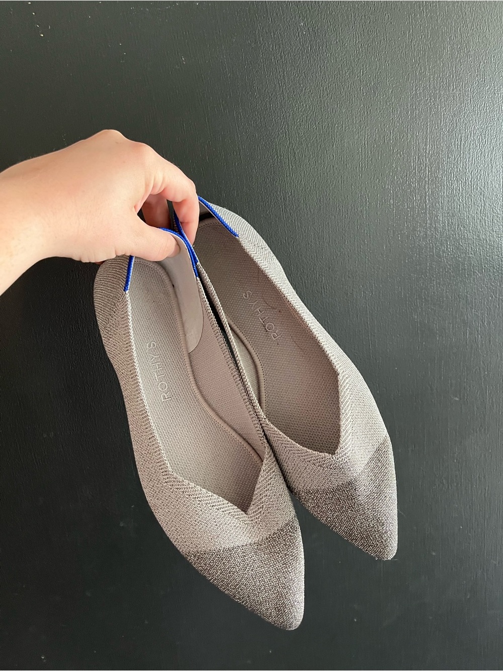 Rothy's Pointed Ballerina Flats in Grey